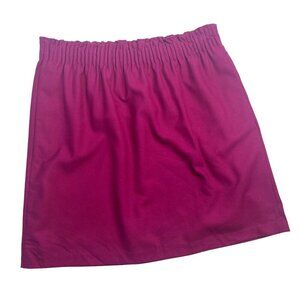 J Crew Elastic Waist Lined Skirt Plum Color Size 14 Career Preppy Minimalist